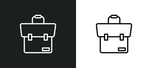 briefcase icon isolated in white and black colors. briefcase outline vector icon from business collection for web, mobile apps and ui.