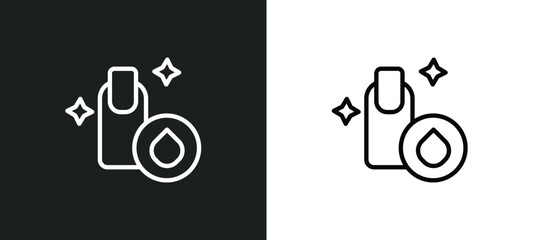 nail polish removal icon isolated in white and black colors. nail polish removal outline vector icon from beauty collection for web, mobile apps and ui.