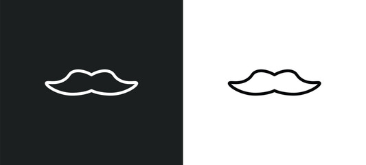 big moustache icon isolated in white and black colors. big moustache outline vector icon from beauty collection for web, mobile apps and ui.