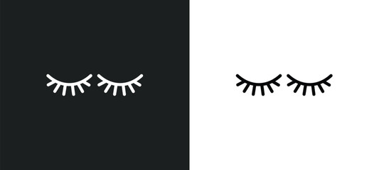 two eyelashes icon isolated in white and black colors. two eyelashes outline vector icon from beauty collection for web, mobile apps and ui.