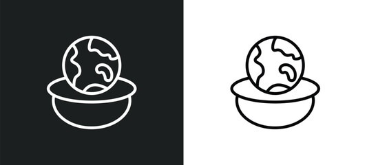 relativity icon isolated in white and black colors. relativity outline vector icon from astronomy collection for web, mobile apps and ui.