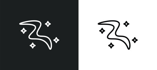 milky way icon isolated in white and black colors. milky way outline vector icon from astronomy collection for web, mobile apps and ui.