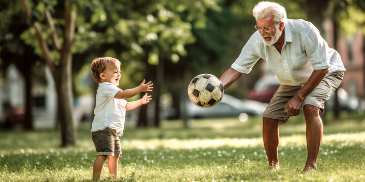 He beamed with pride as his grandson laughed and smiled while they played together.