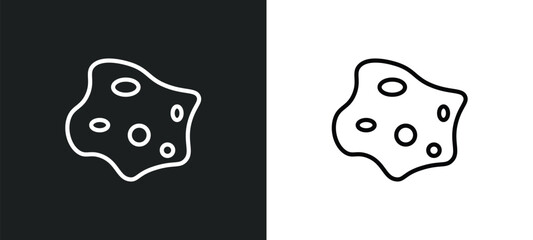 asteroid icon isolated in white and black colors. asteroid outline vector icon from astronomy collection for web, mobile apps and ui.