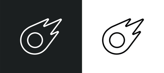 comet icon isolated in white and black colors. comet outline vector icon from astronomy collection for web, mobile apps and ui. - obrazy, fototapety, plakaty