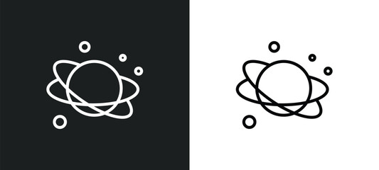 planet icon isolated in white and black colors. planet outline vector icon from astronomy collection for web, mobile apps and ui.