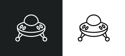 ufo flying icon isolated in white and black colors. ufo flying outline vector icon from astronomy collection for web, mobile apps and ui.