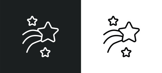 shooting star icon isolated in white and black colors. shooting star outline vector icon from astronomy collection for web, mobile apps and ui.