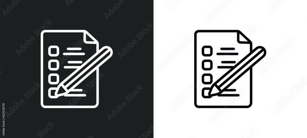 Poster check list icon isolated in white and black colors. check list outline vector icon from artificial i