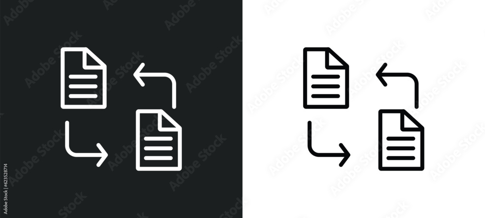 Poster file transfer icon isolated in white and black colors. file transfer outline vector icon from artifi