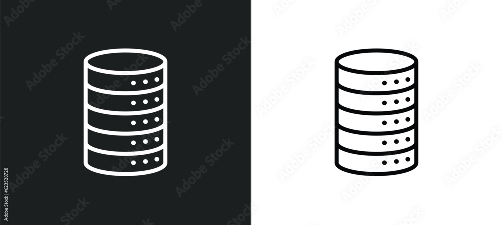 Poster database icon isolated in white and black colors. database outline vector icon from artificial intel
