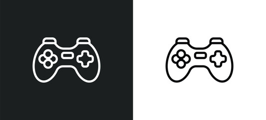 gaming icon isolated in white and black colors. gaming outline vector icon from artificial intellegence collection for web, mobile apps and ui.