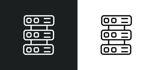 servers icon isolated in white and black colors. servers outline vector icon from artificial intellegence collection for web, mobile apps and ui.