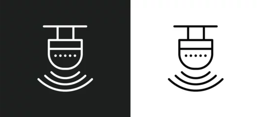 Fotobehang motion sensor icon isolated in white and black colors. motion sensor outline vector icon from artificial intellegence collection for web, mobile apps and ui. © Farahim