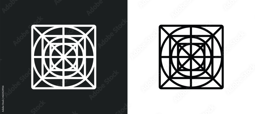 Poster ai grid icon isolated in white and black colors. ai grid outline vector icon from artificial intelle