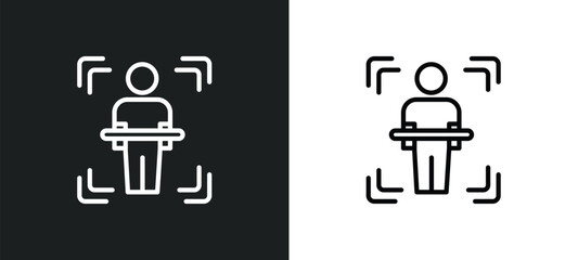 body scan icon isolated in white and black colors. body scan outline vector icon from artificial intellegence collection for web, mobile apps and ui.