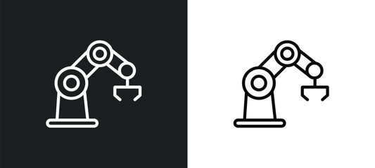 bionic arm icon isolated in white and black colors. bionic arm outline vector icon from artificial intellegence collection for web, mobile apps and ui.