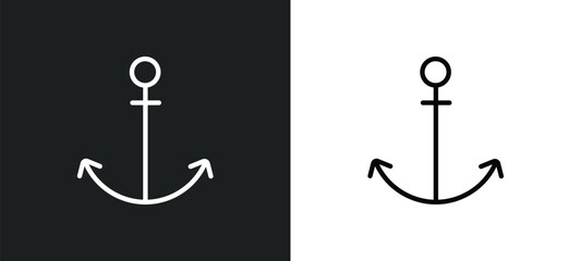 anchor icon isolated in white and black colors. anchor outline vector icon from army and war collection for web, mobile apps and ui. © Farahim