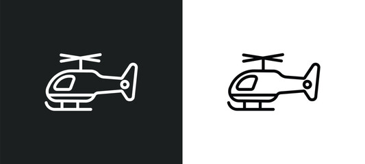 helicopter icon isolated in white and black colors. helicopter outline vector icon from army and war collection for web, mobile apps and ui. © Farahim