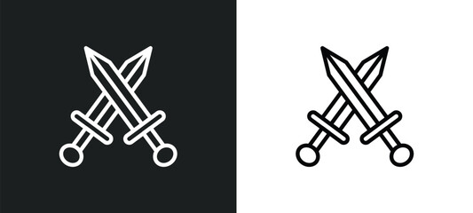 combat icon isolated in white and black colors. combat outline vector icon from army and war collection for web, mobile apps and ui.