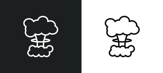 bomb detonation icon isolated in white and black colors. bomb detonation outline vector icon from army and war collection for web, mobile apps and ui.