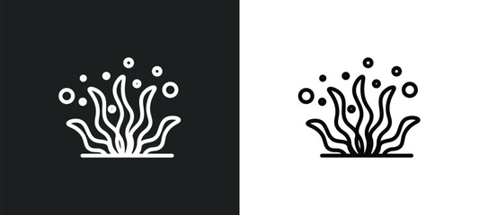 seaweed icon isolated in white and black colors. seaweed outline vector icon from animals collection. collection for web, mobile apps and ui.