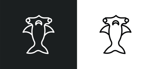hummerhead icon isolated in white and black colors. hummerhead outline vector icon from animals collection for web, mobile apps and ui.