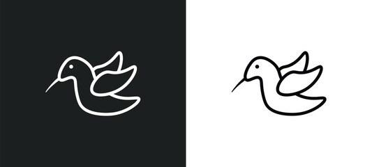 colibri icon isolated in white and black colors. colibri outline vector icon from animals collection for web, mobile apps and ui.