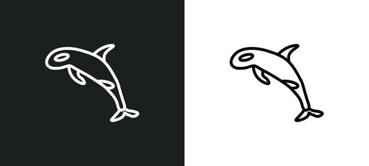 grampus icon isolated in white and black colors. grampus outline vector icon from animals collection for web, mobile apps and ui.