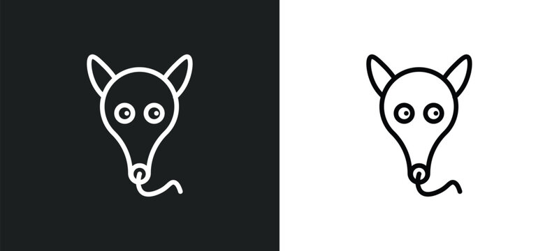ant eater icon isolated in white and black colors. ant eater outline vector icon from animals collection for web, mobile apps and ui.