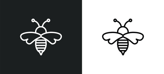 wasp icon isolated in white and black colors. wasp outline vector icon from animals collection for web, mobile apps and ui.