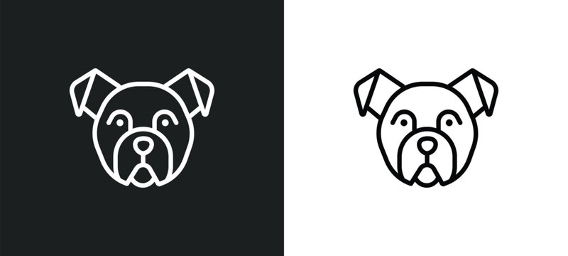 bulldog icon isolated in white and black colors. bulldog outline vector icon from animals collection for web, mobile apps and ui.