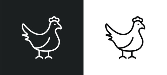 Fototapeta na wymiar hen icon isolated in white and black colors. hen outline vector icon from agriculture farming collection for web, mobile apps and ui.