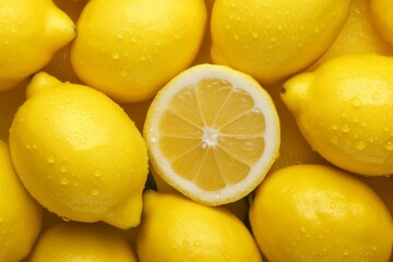 Close-up bunch of raw lemons