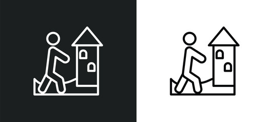 sand art icon isolated in white and black colors. sand art outline vector icon from activity and hobbies collection for web, mobile apps and ui.