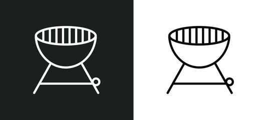barbeque icon isolated in white and black colors. barbeque outline vector icon from activity and hobbies collection for web, mobile apps and ui.