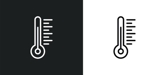 thermometer icon isolated in white and black colors. thermometer outline vector icon from weather collection for web, mobile apps and ui. - obrazy, fototapety, plakaty