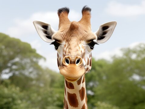 close-up of a giraffe