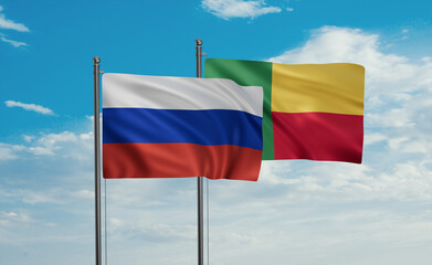 Benin and Russia flag