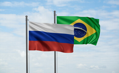 Brazil and Russia flag