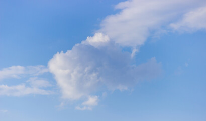 Fototapeta premium Summer blue sky cloud gradient light white background.