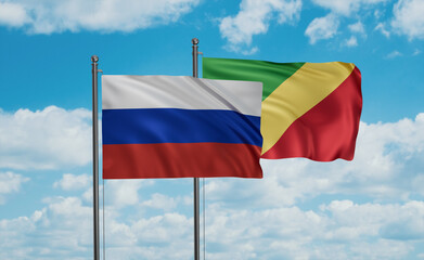 Fototapeta na wymiar Congo and Russia flag