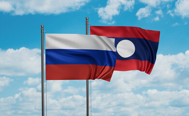 Laos and Russia flag