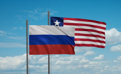 Liberia and Russia flag
