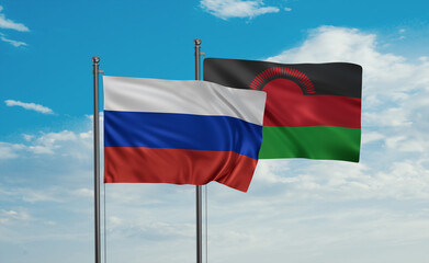 Malawi and Russia flag