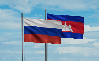 Cambodia and Russia flag
