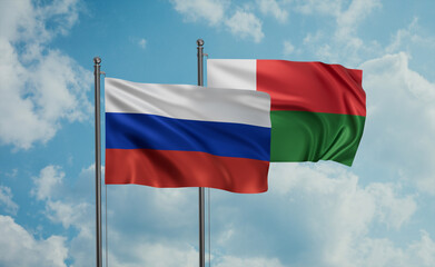 Madagascar and Russia flag