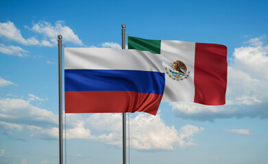 Mexico and Russia flag