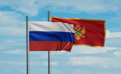 Montenegro and Russia flag