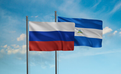 Nicaragua and Russia flag